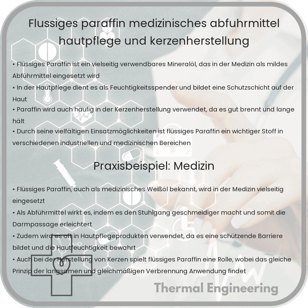 Flüssiges Paraffin | Medizinisches Abführmittel, Hautpflege und Kerzenherstellung