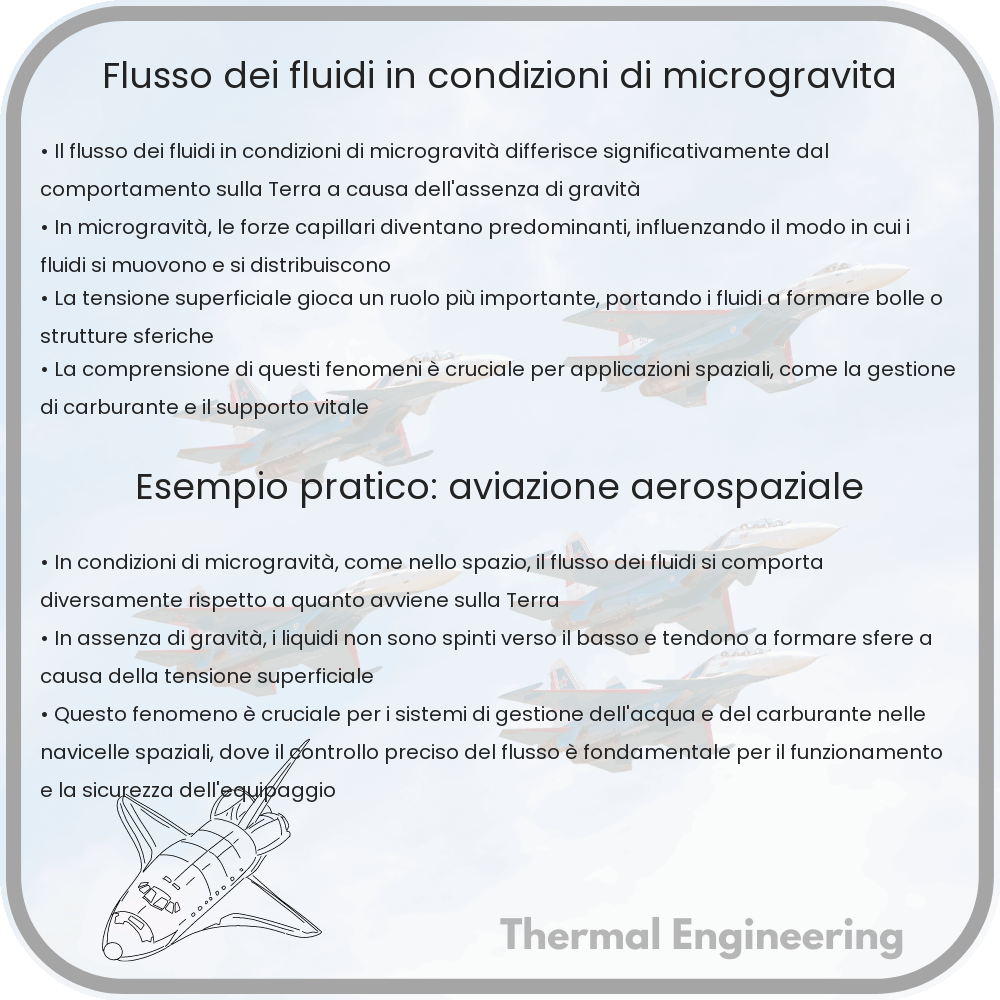 Flusso dei fluidi in condizioni di microgravità