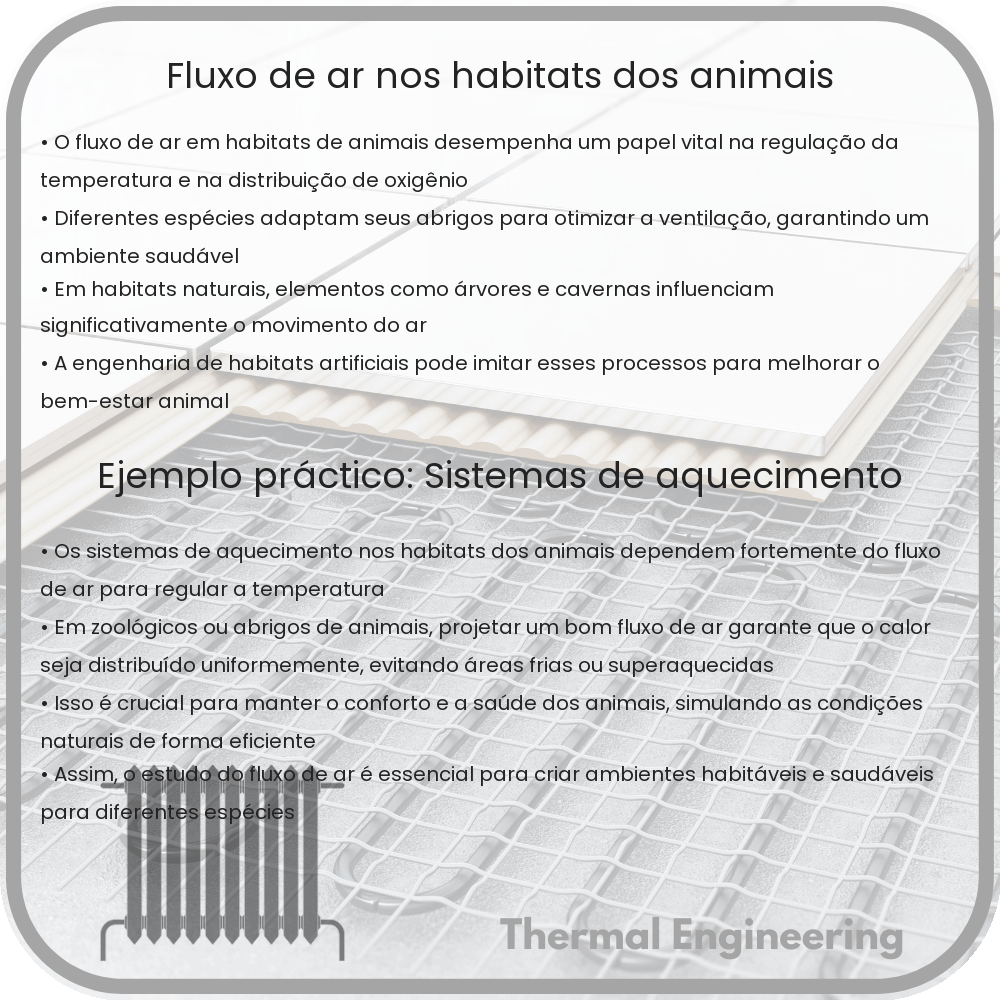 Fluxo de ar nos habitats dos animais