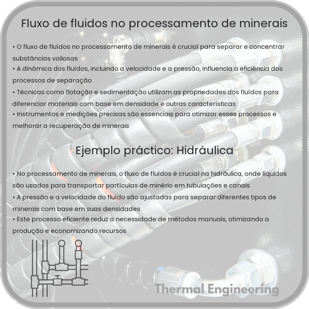 Fluxo de fluídos no processamento de minerais