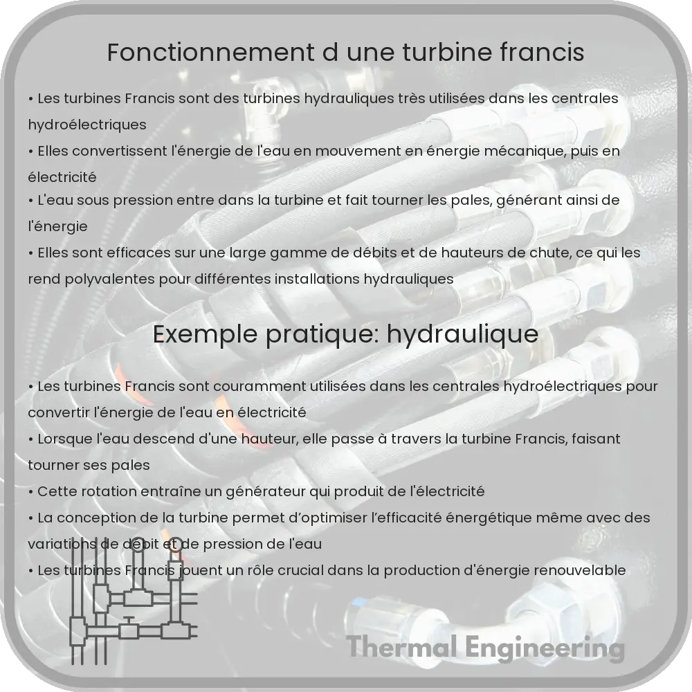 Fonctionnement d'une turbine Francis