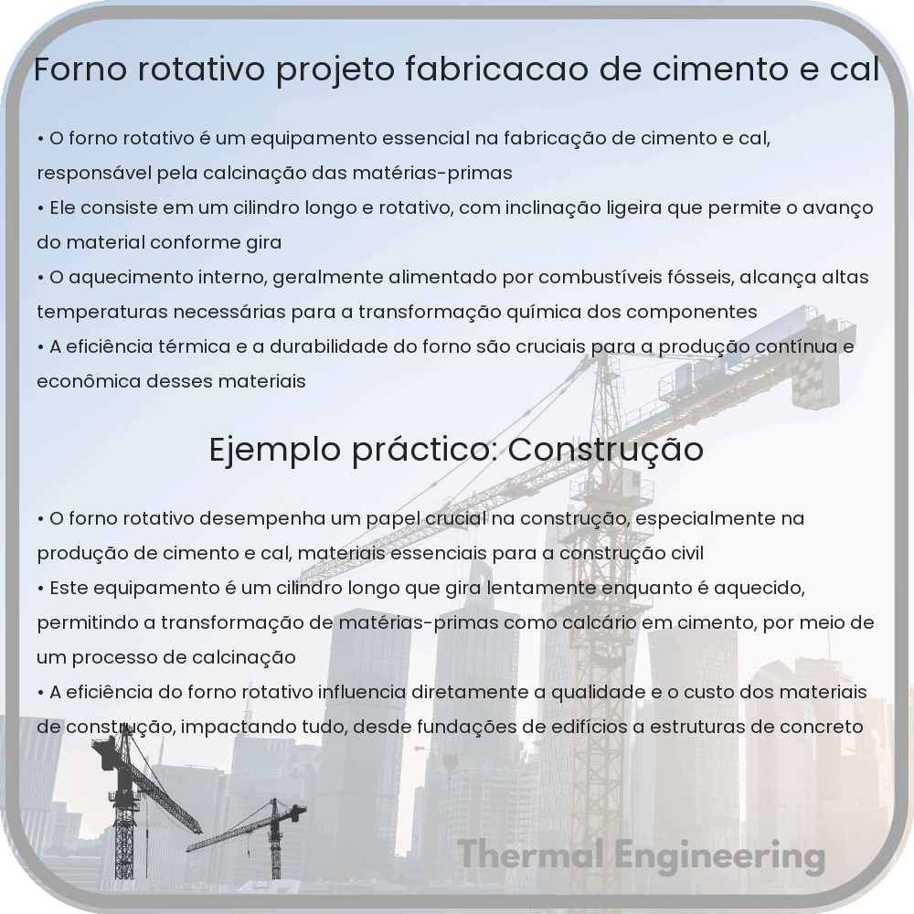Forno Rotativo | Projeto, Fabricação de Cimento e Cal