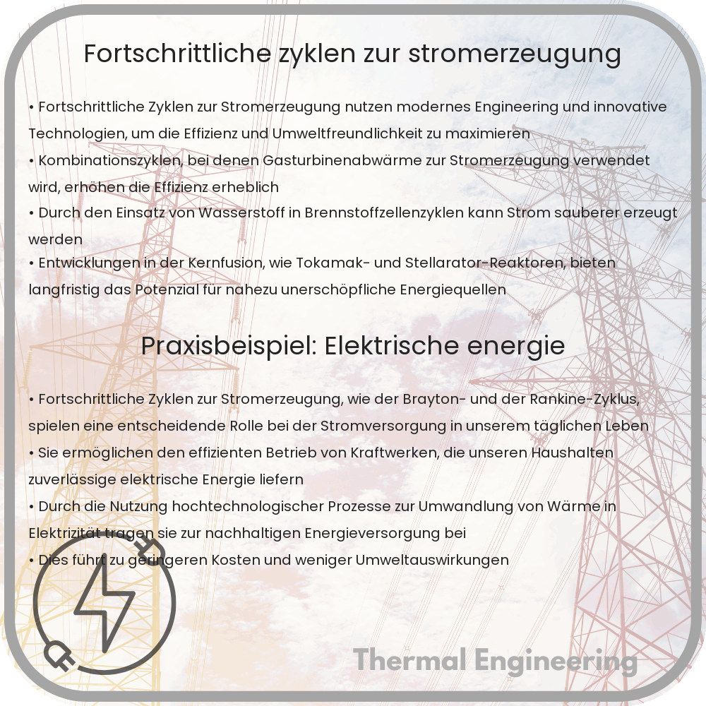 Fortschrittliche Zyklen zur Stromerzeugung