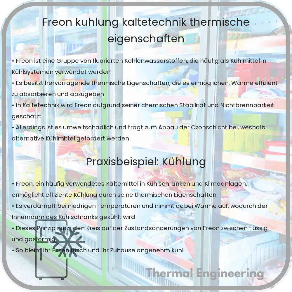 Freon: Kühlung, Kältetechnik & Thermische Eigenschaften