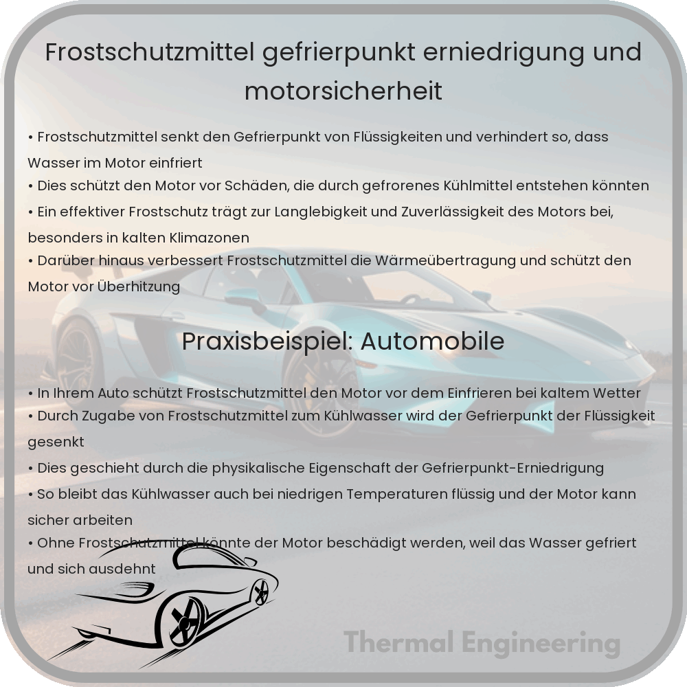 Frostschutzmittel: Gefrierpunkt-Erniedrigung und Motorsicherheit