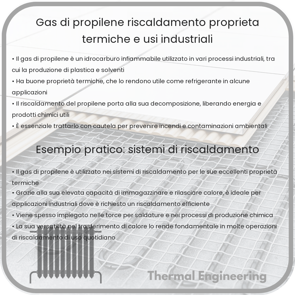 Gas di Propilene | Riscaldamento, Proprietà Termiche e Usi Industriali