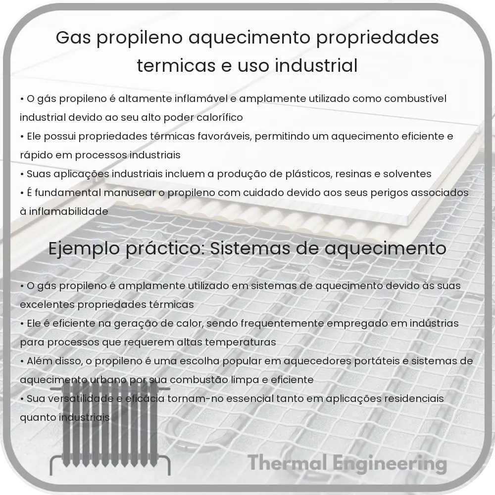 Gás Propileno | Aquecimento, Propriedades Térmicas e Uso Industrial