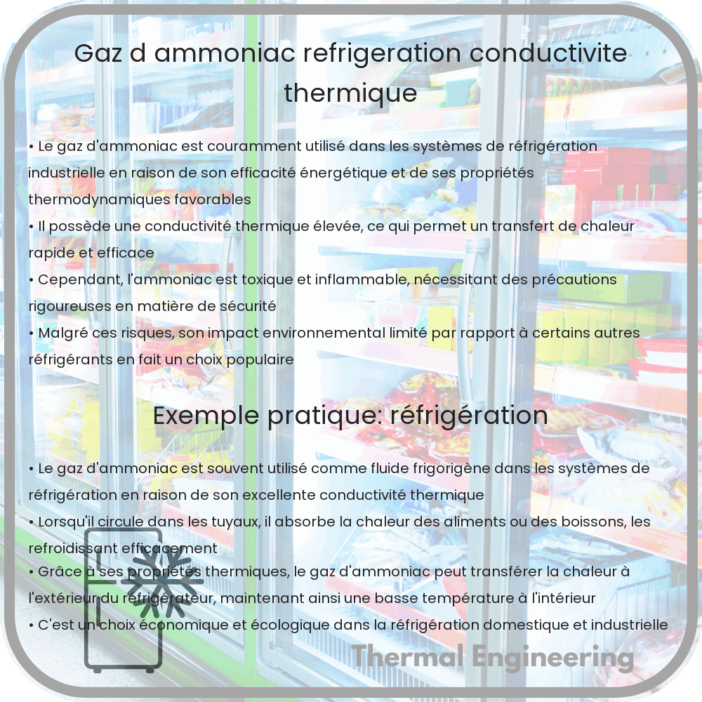 Gaz d'Ammoniac | Réfrigération, Conductivité Thermique