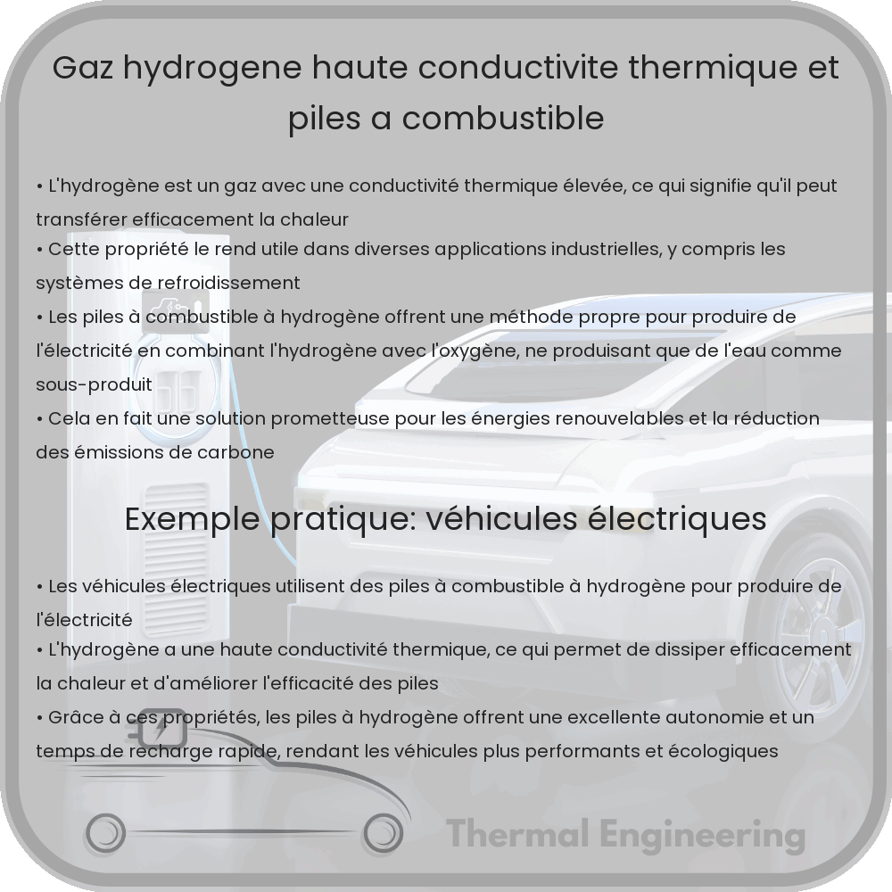 Gaz Hydrogène | Haute Conductivité Thermique et Piles à Combustible