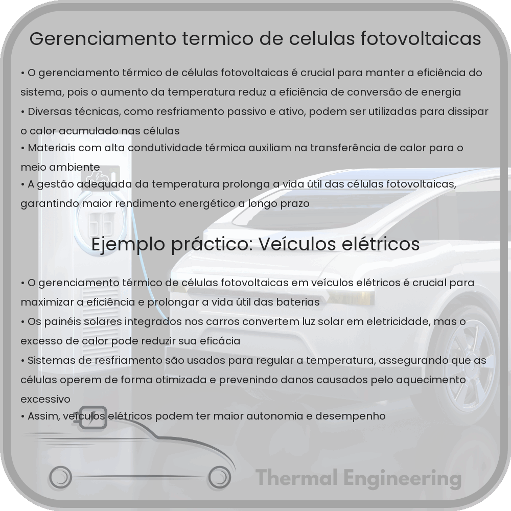 Gerenciamento Térmico de Células Fotovoltaicas