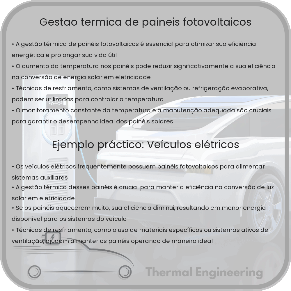 Gestão térmica de painéis fotovoltaicos