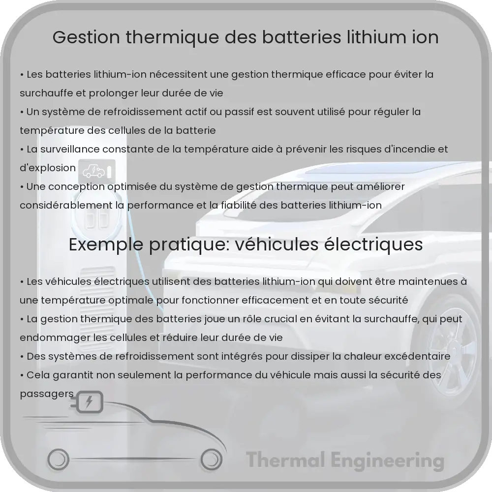Gestion thermique des batteries lithium-ion