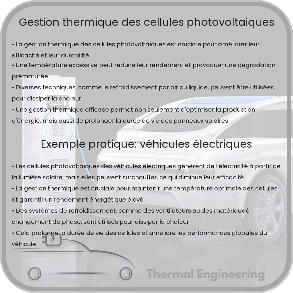 Gestion thermique des cellules photovoltaïques