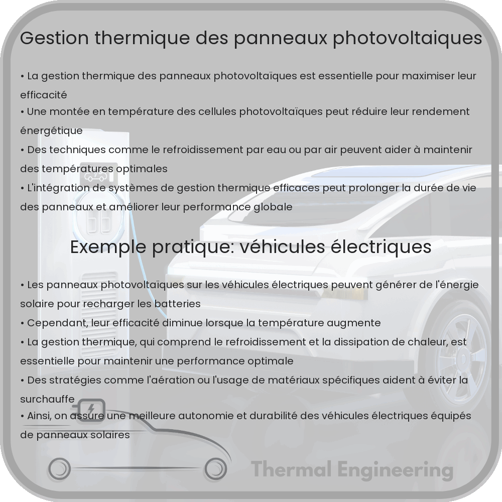 Gestion thermique des panneaux photovoltaïques