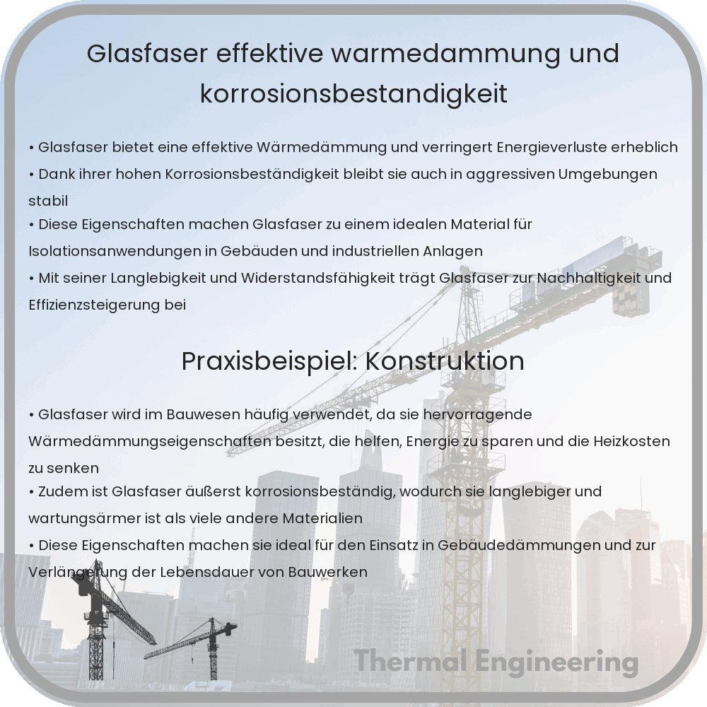 Glasfaser: Effektive Wärmedämmung und Korrosionsbeständigkeit