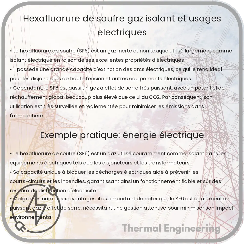 Hexafluorure de Soufre | Gaz Isolant et Usages Électriques