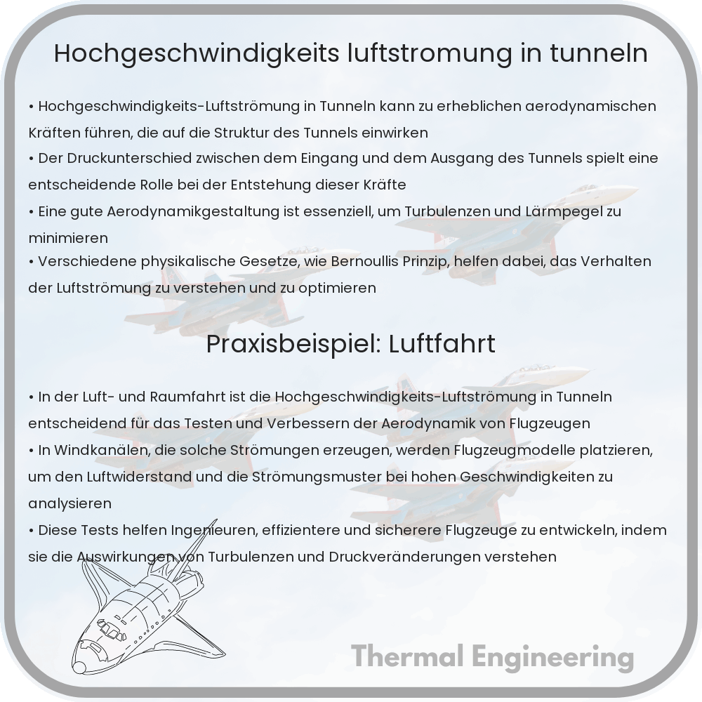 Hochgeschwindigkeits-Luftströmung in Tunneln