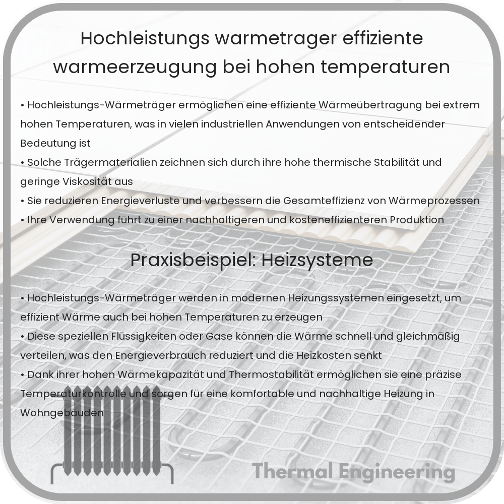 Hochleistungs-Wärmeträger: Effiziente Wärmeerzeugung bei hohen Temperaturen