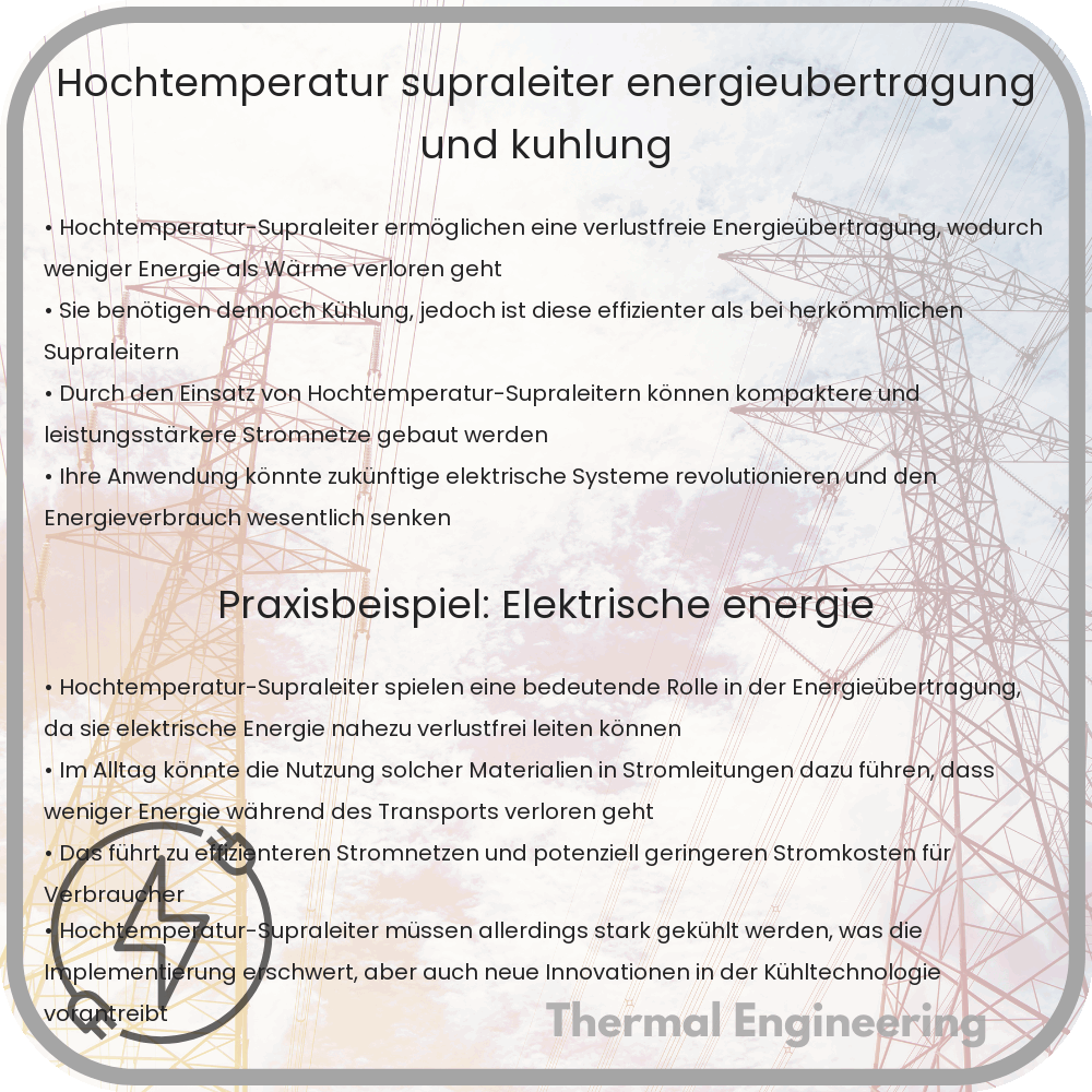 Hochtemperatur-Supraleiter: Energieübertragung und Kühlung