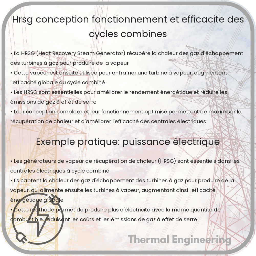 HRSG : Conception, Fonctionnement et Efficacité des Cycles Combinés