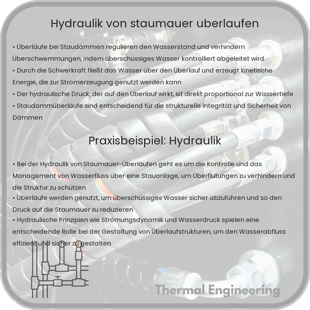 Hydraulik von Staumauer-Überläufen