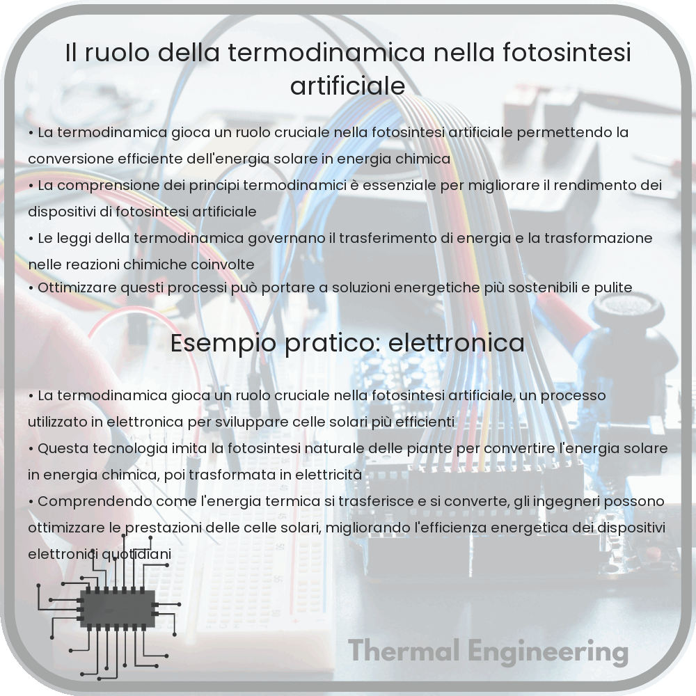 Il ruolo della termodinamica nella fotosintesi artificiale
