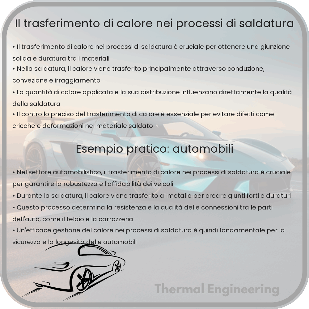 Il trasferimento di calore nei processi di saldatura