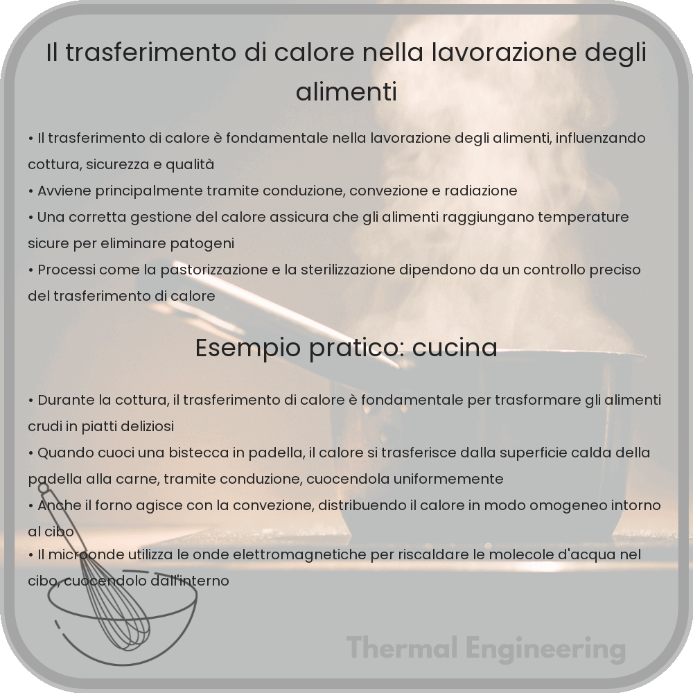 Il trasferimento di calore nella lavorazione degli alimenti
