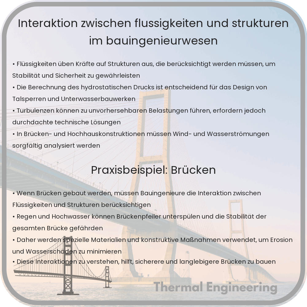 Interaktion zwischen Flüssigkeiten und Strukturen im Bauingenieurwesen