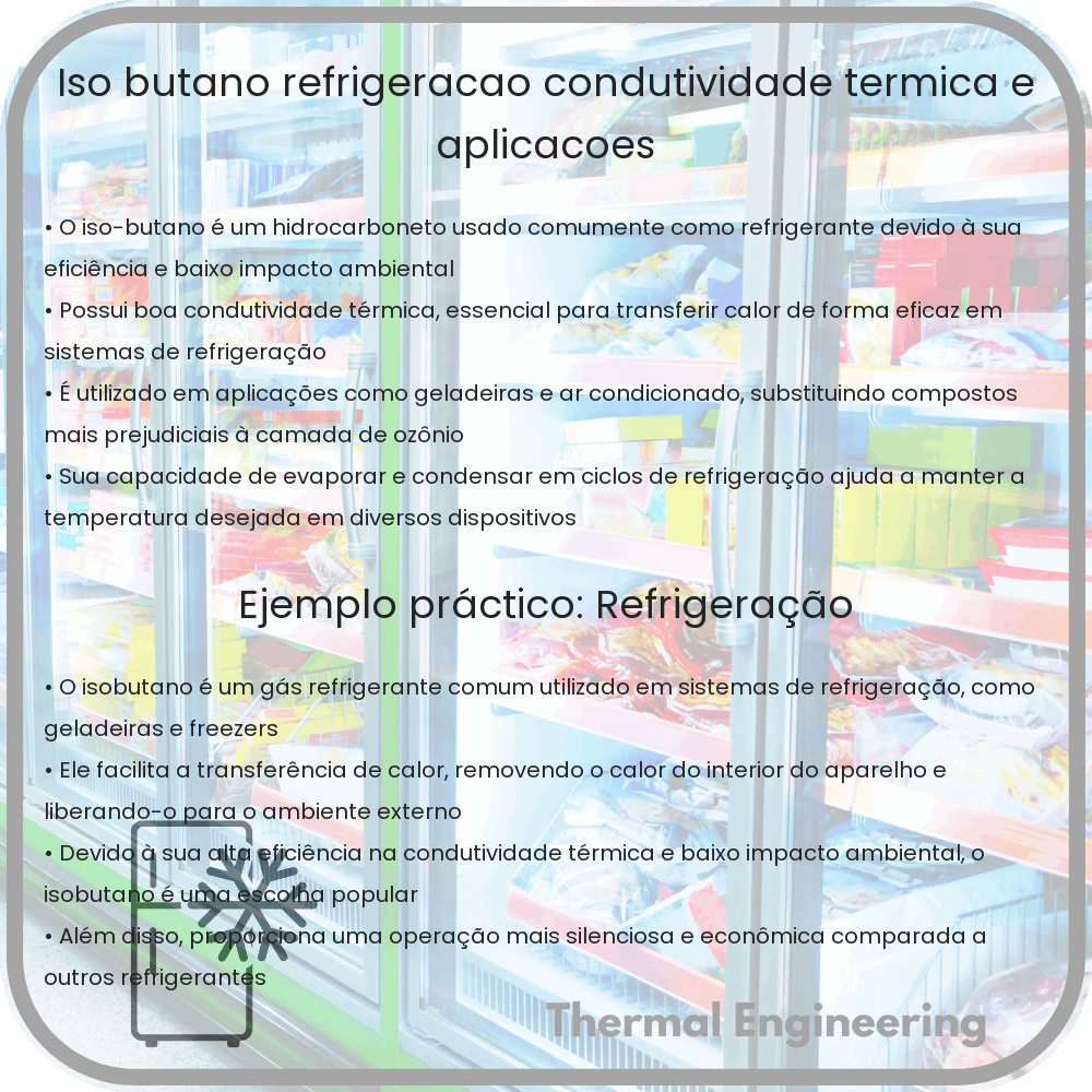 Iso-Butano | Refrigeração, Condutividade Térmica e Aplicações
