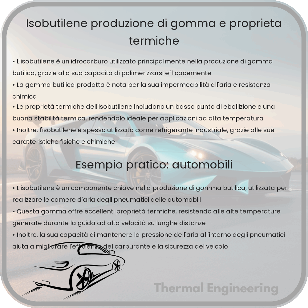 Isobutilene: Produzione di Gomma e Proprietà Termiche