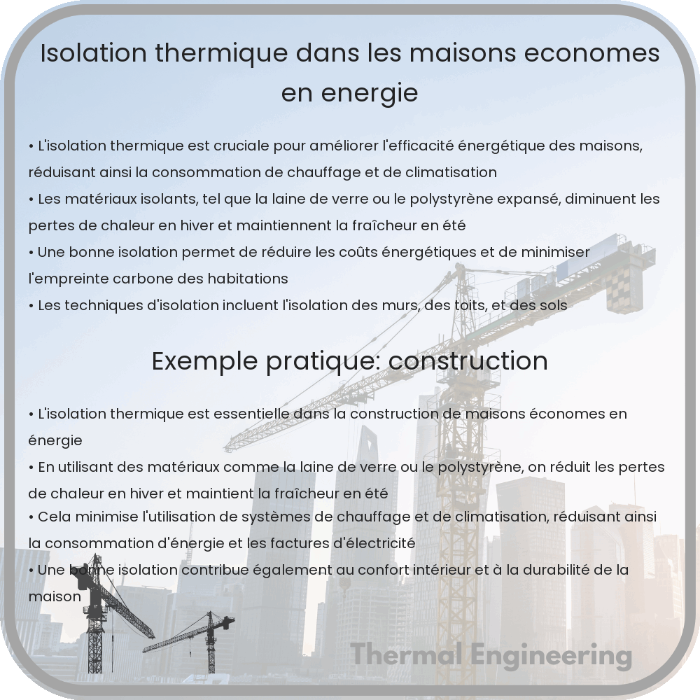 Isolation thermique dans les maisons économes en énergie