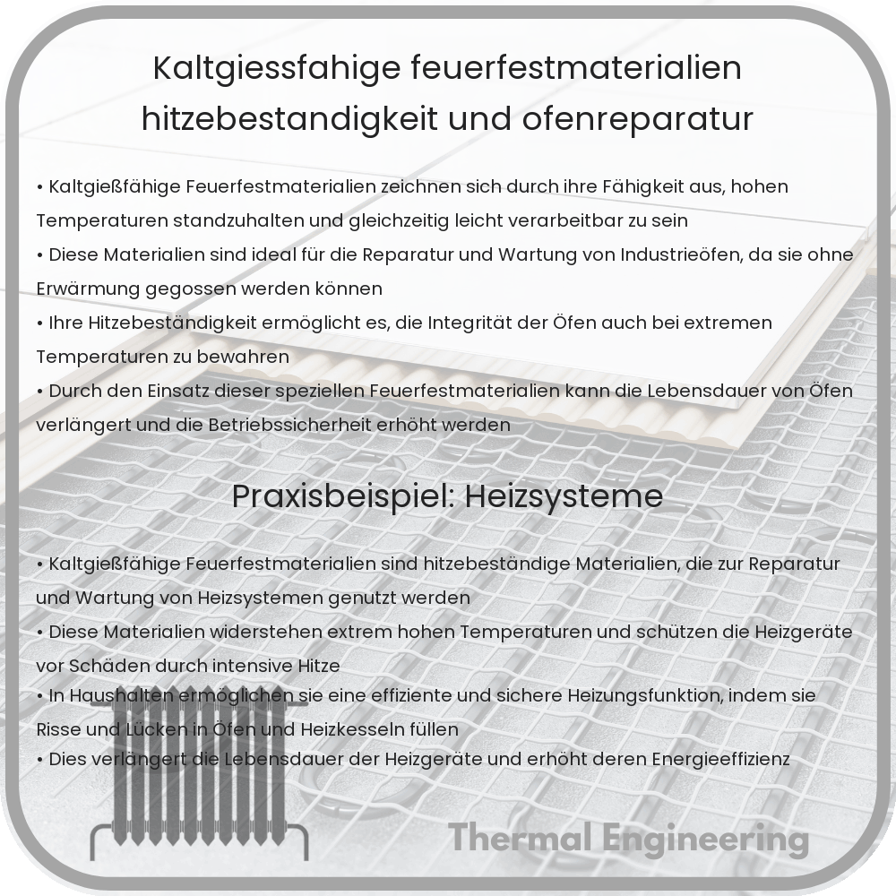 Kaltgießfähige Feuerfestmaterialien | Hitzebeständigkeit und Ofenreparatur