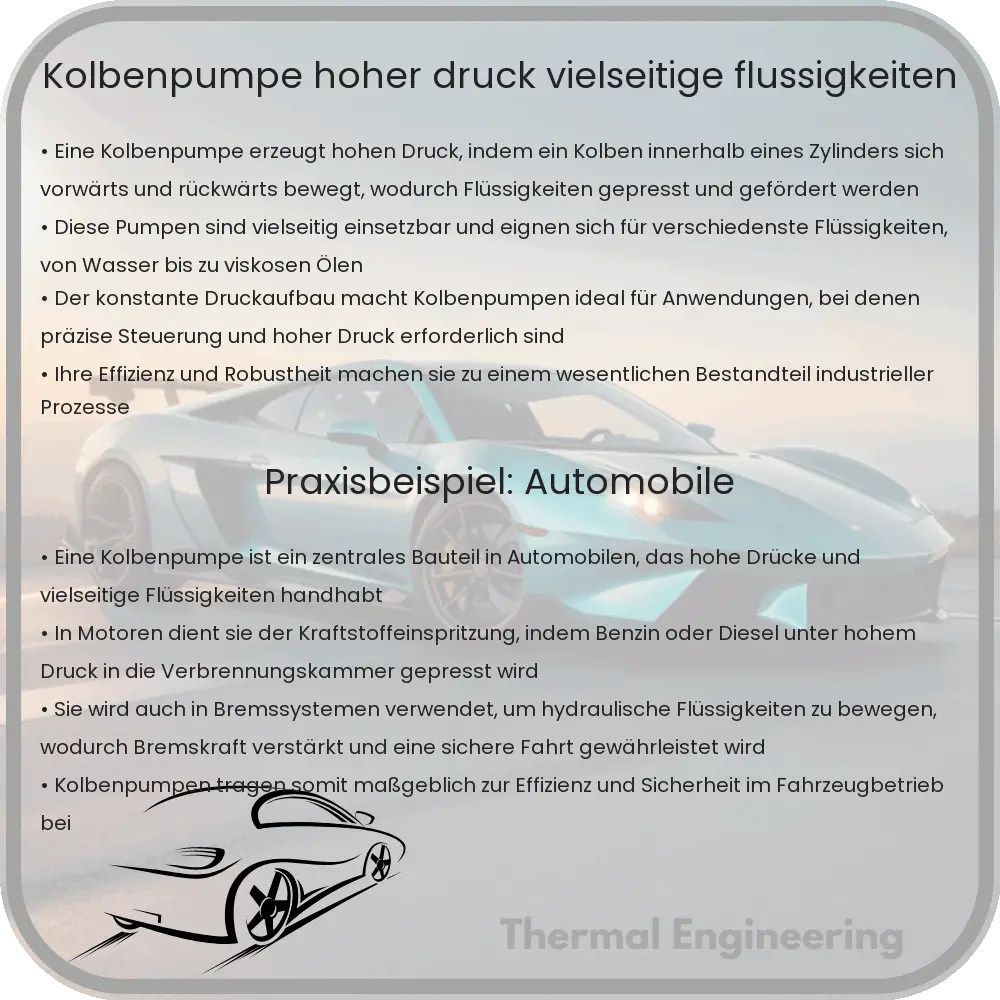 Kolbenpumpe | Hoher Druck & Vielseitige Flüssigkeiten