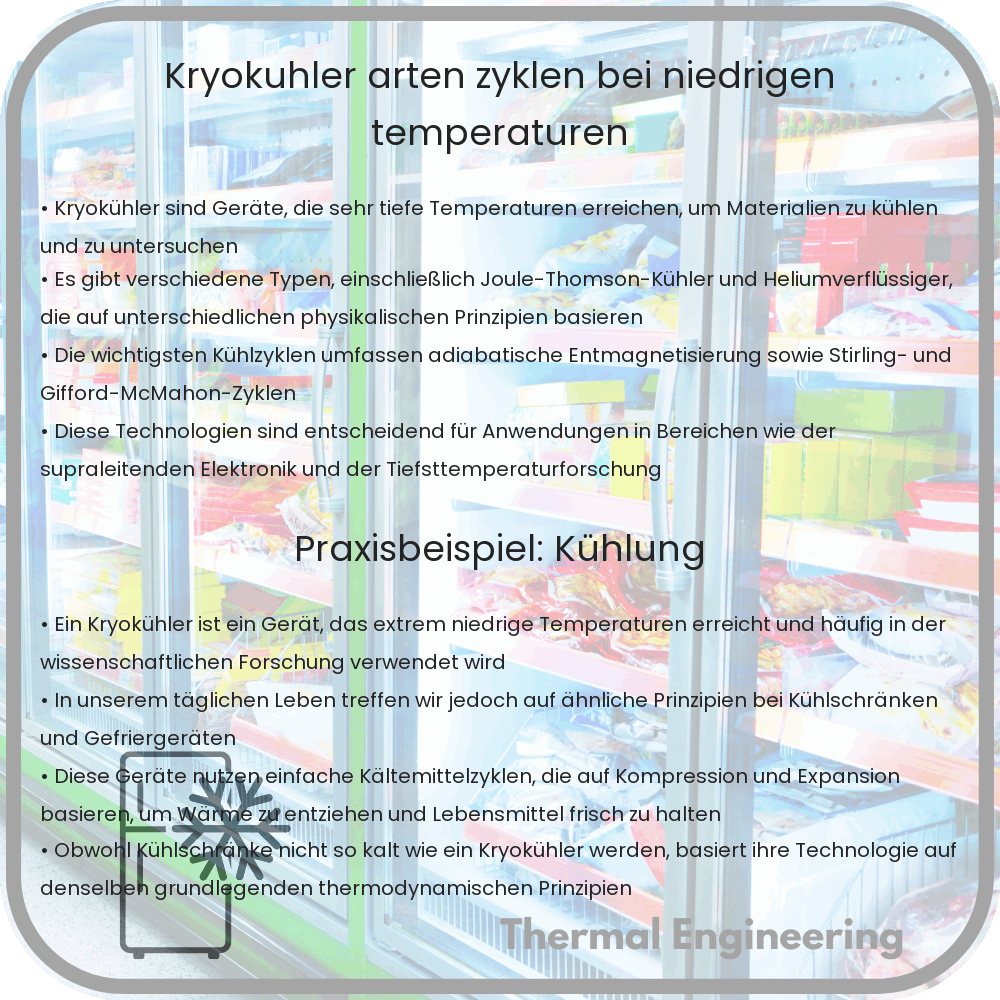 Kryokühler | Arten & Zyklen bei Niedrigen Temperaturen