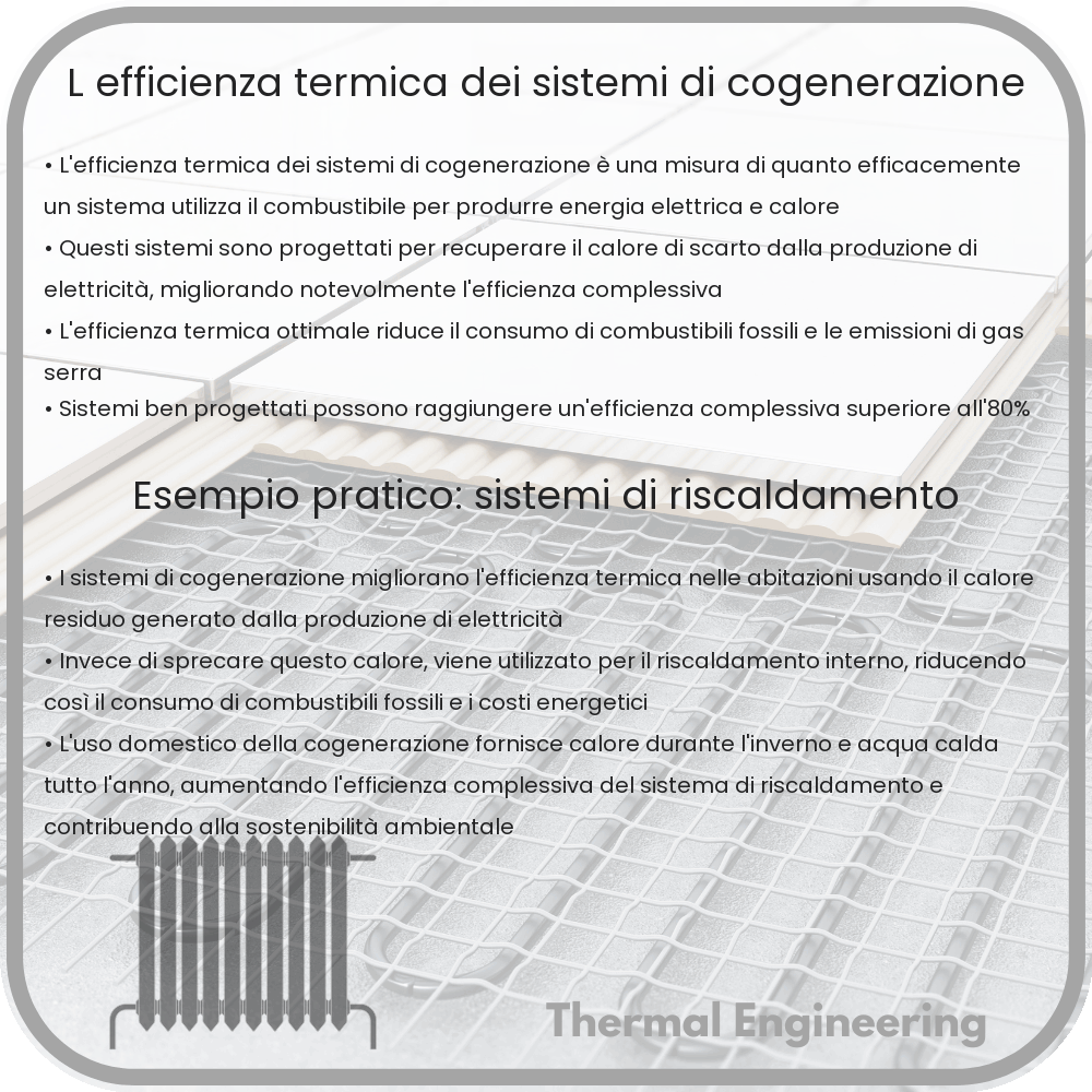 L'efficienza termica dei sistemi di cogenerazione