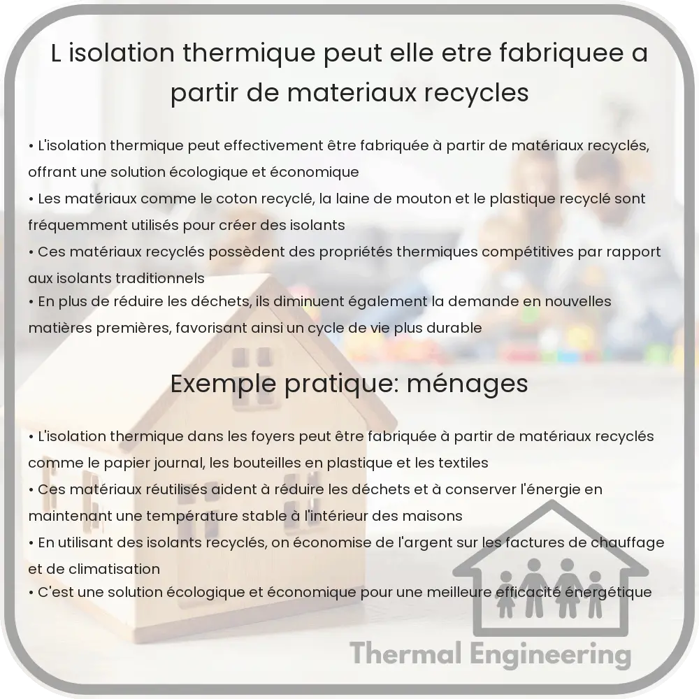 L'isolation thermique peut-elle être fabriquée à partir de matériaux recyclés ?