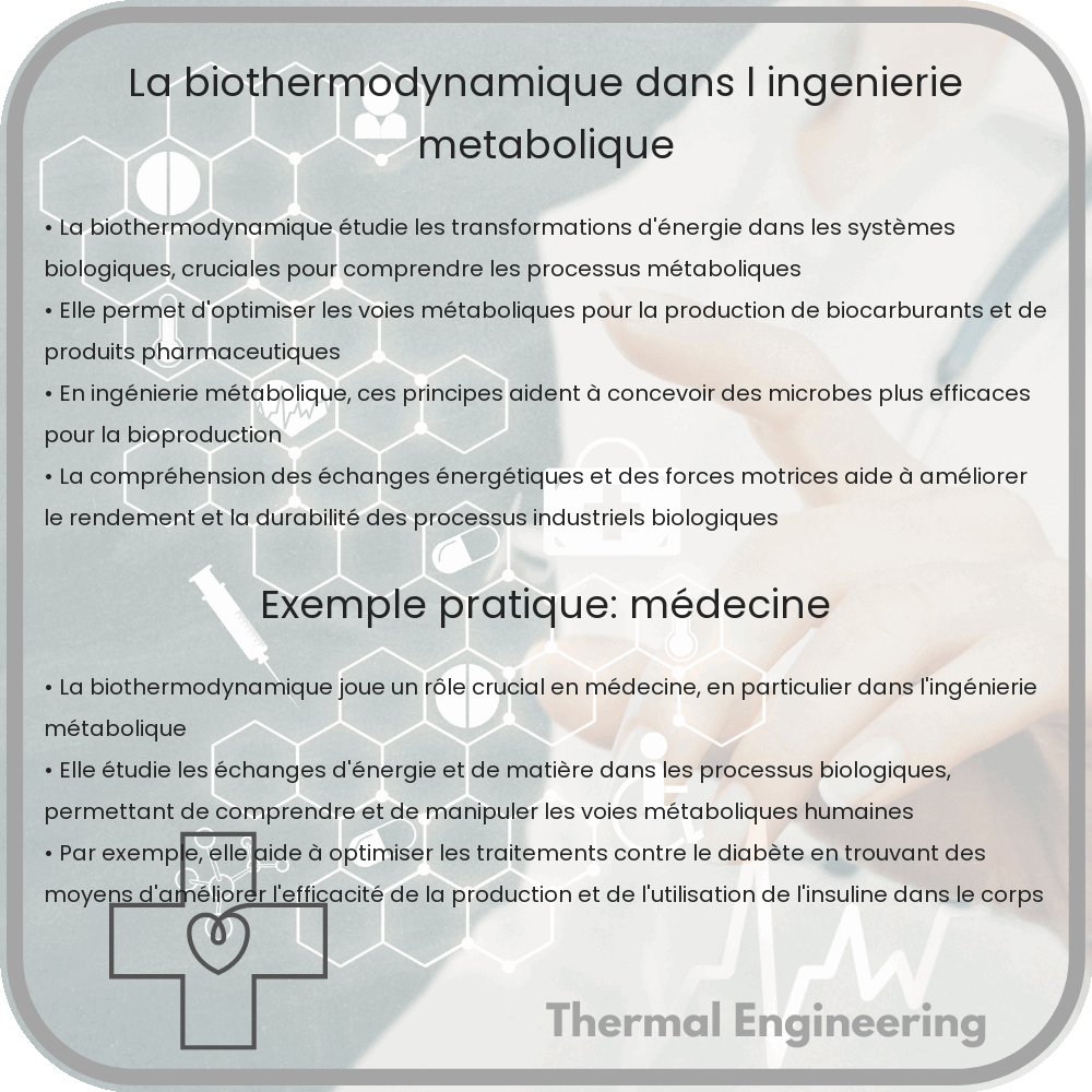 La biothermodynamique dans l'ingénierie métabolique
