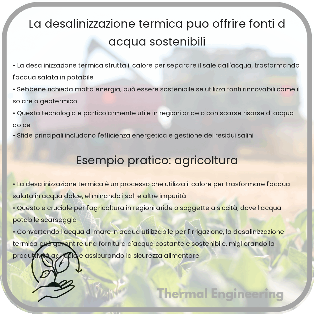 La desalinizzazione termica può offrire fonti d'acqua sostenibili?