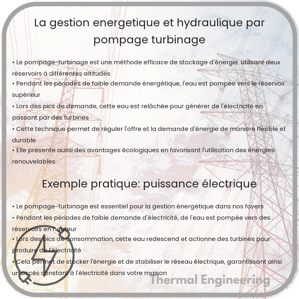 La Gestion Énergétique et Hydraulique par Pompage-Turbinage