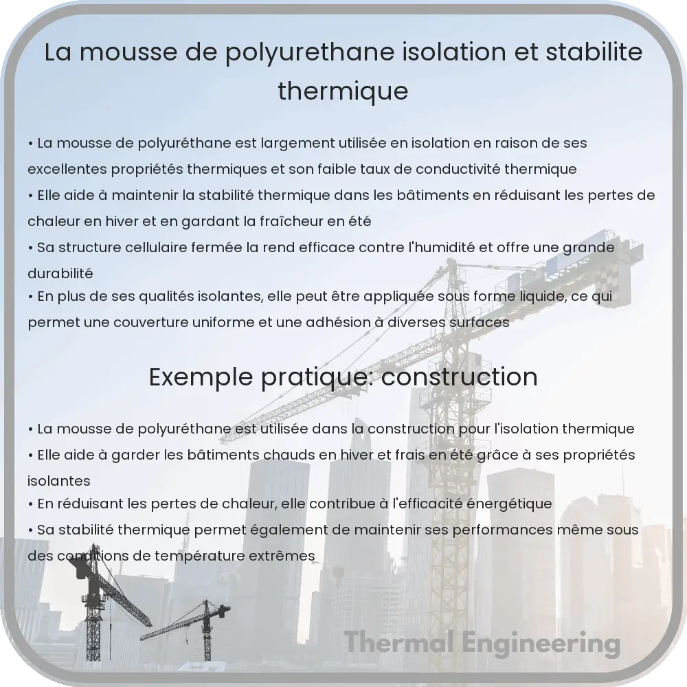 La mousse de polyuréthane : Isolation et stabilité thermique