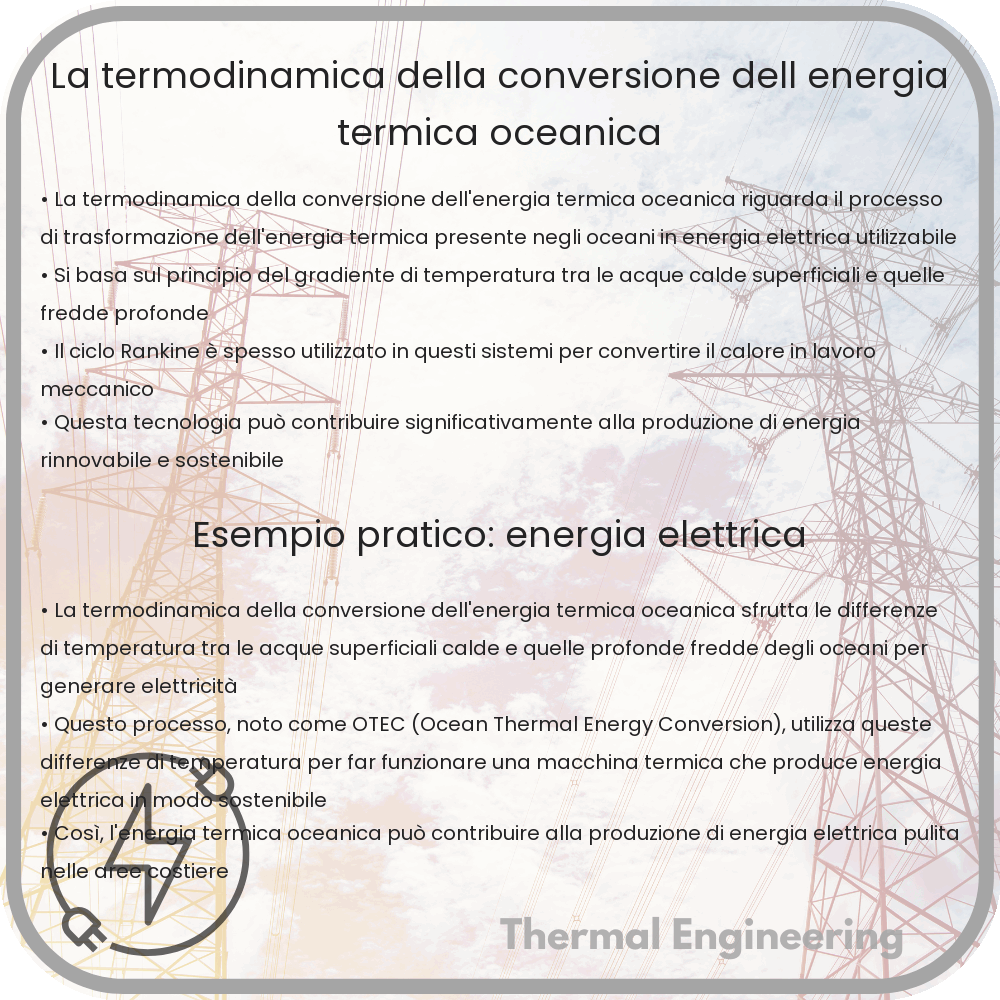 La termodinamica della conversione dell'energia termica oceanica