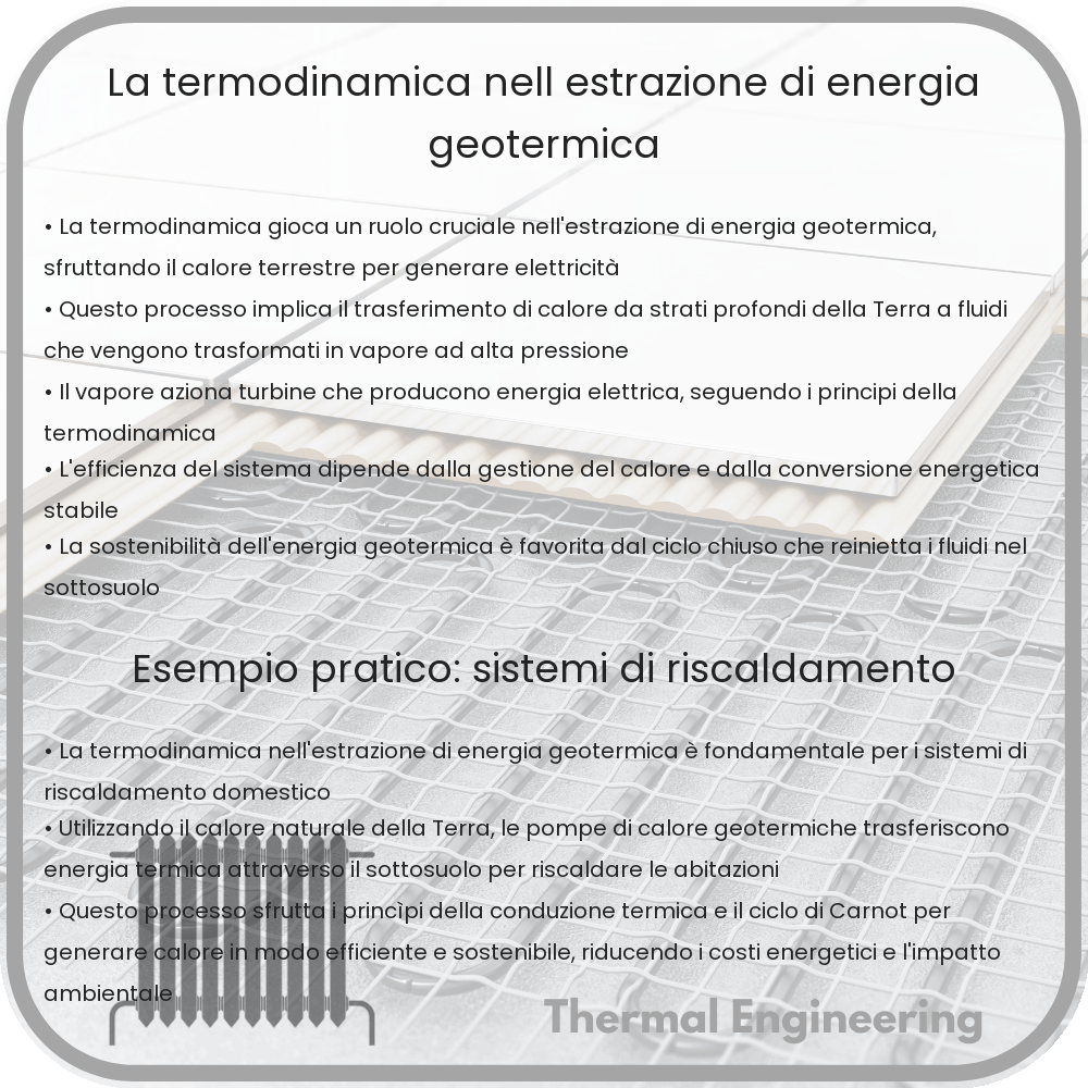 La termodinamica nell'estrazione di energia geotermica