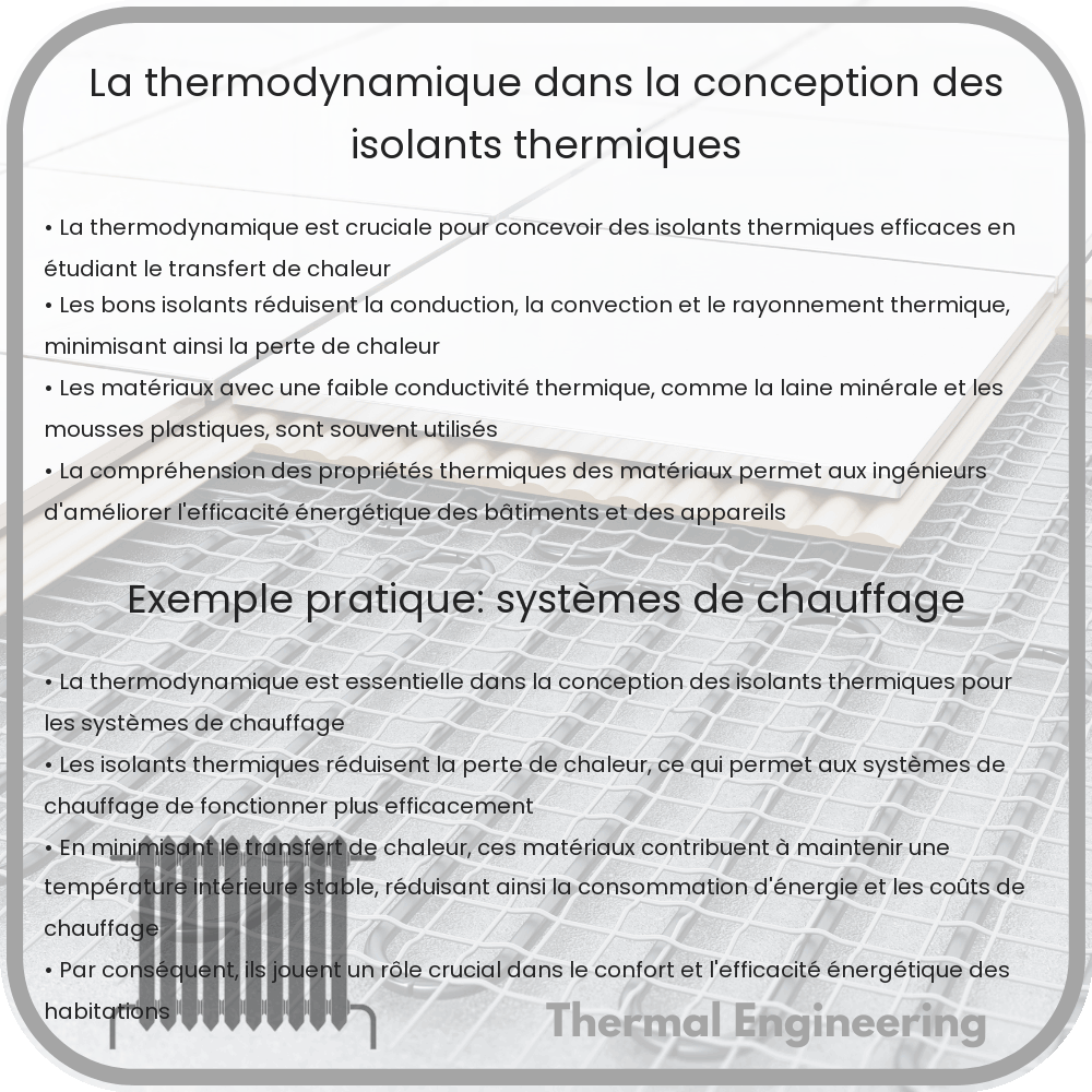 La thermodynamique dans la conception des isolants thermiques