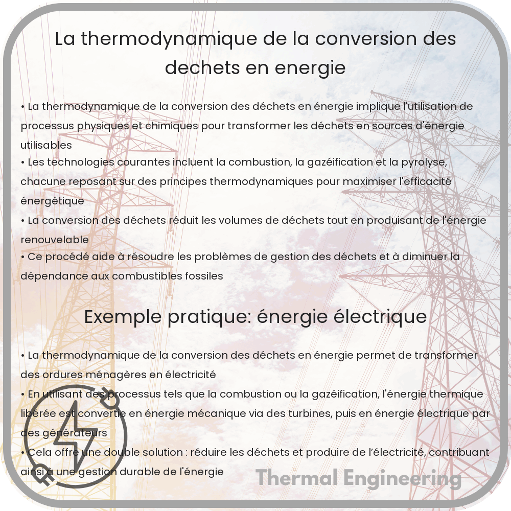 La thermodynamique de la conversion des déchets en énergie