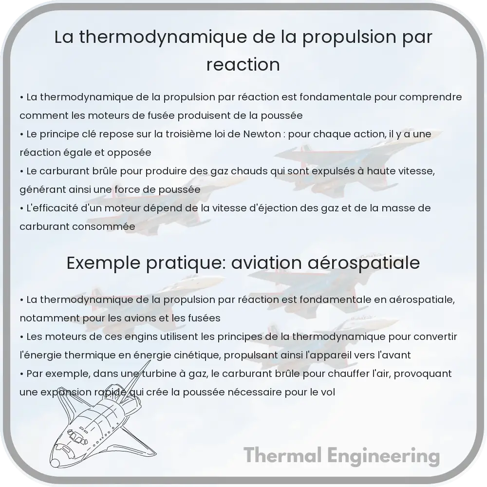 La thermodynamique de la propulsion par réaction