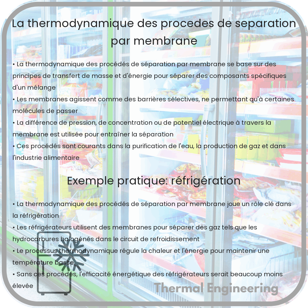 La thermodynamique des procédés de séparation par membrane