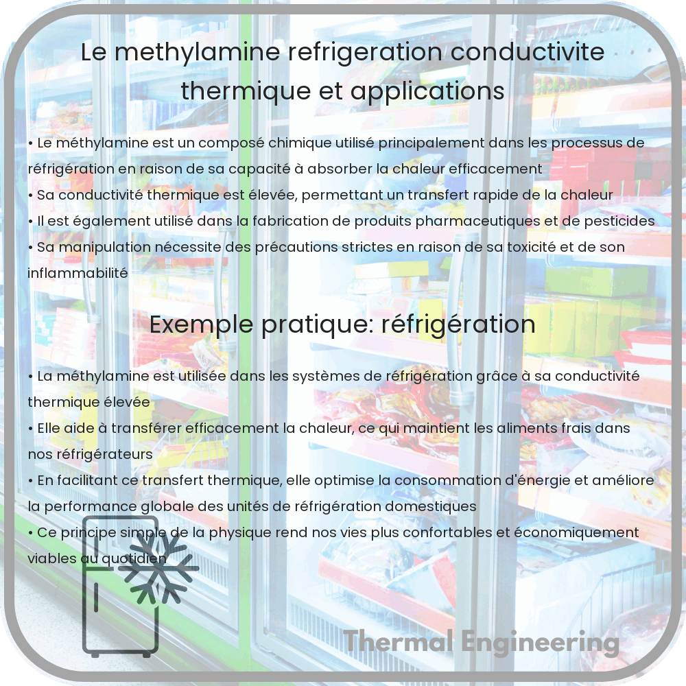 Le méthylamine : Réfrigération, Conductivité Thermique et Applications