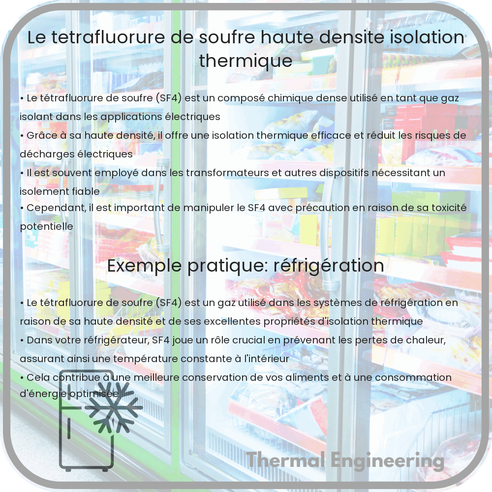 Le tétrafluorure de soufre | Haute densité, isolation thermique