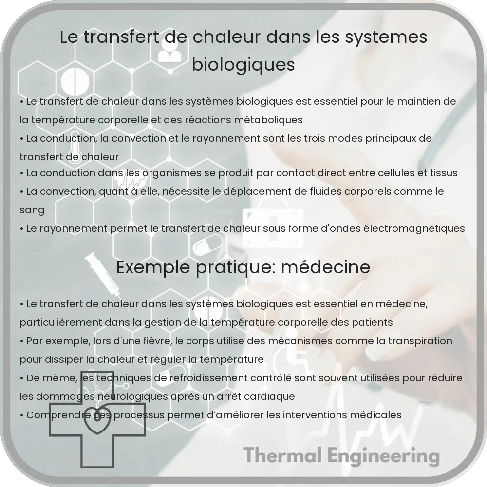 Le transfert de chaleur dans les systèmes biologiques